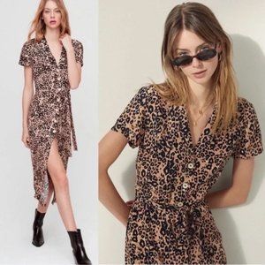 ARITZIA Wilfred Leopard Shirt Dress as seen on Beth Dutton on Yellowstone